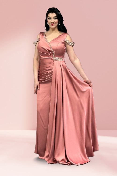 Saten Özel İşlemeli Abiye