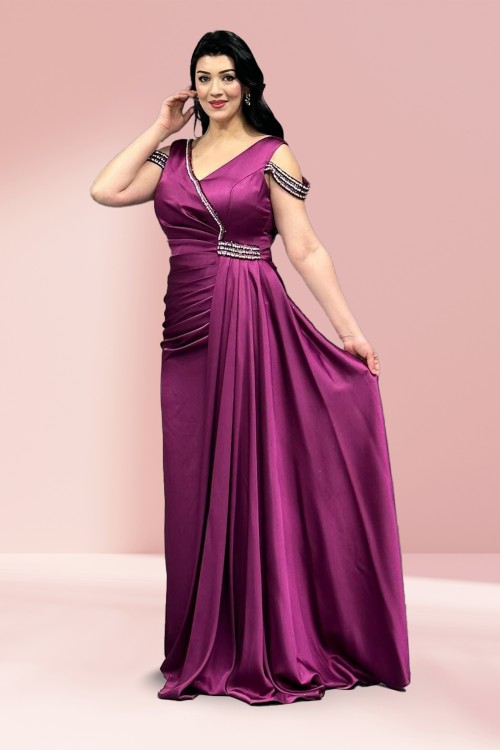 Saten Özel İşlemeli Abiye