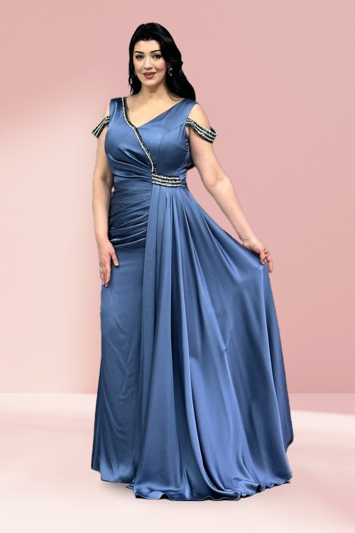 Saten Özel İşlemeli Abiye