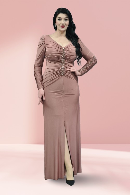 Özel Örme Kumaş ve İşlemeli Abiye